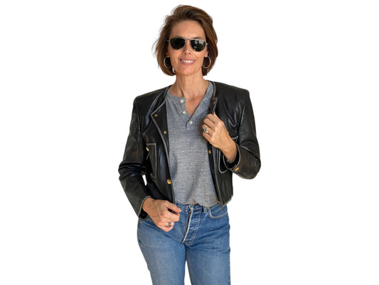 Size 38US vintage Escada Leather jacket - USA Vintage Bcn