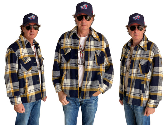 Size 44US/54EU . Vintage plaid heavy shirt jacket by Sears mens store - USA Vintage Bcn