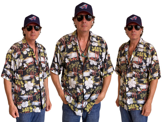 Size Large. Vintage 90s Rayon Hawaiian shirt - USA Vintage Bcn