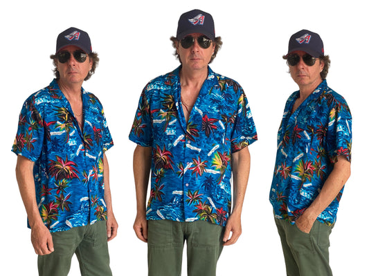 Size XL. Vintage 80s Hawaiian shirt - USA Vintage Bcn