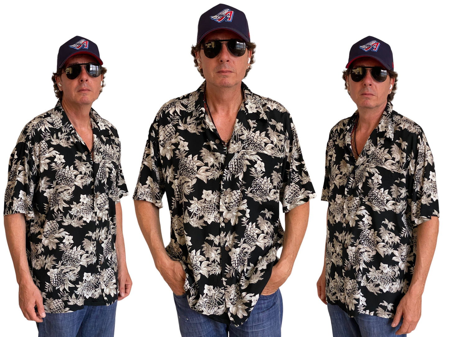 Size Large. Vintage 90s Rayon Hawaiian shirt - USA Vintage Bcn