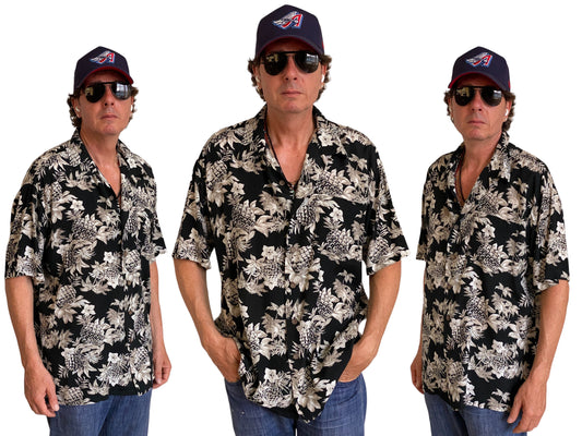 Size Large. Vintage 90s Rayon Hawaiian shirt - USA Vintage Bcn