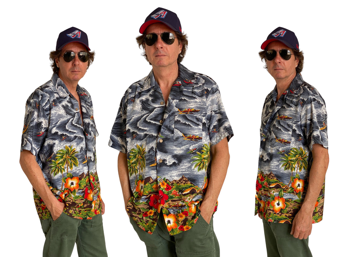 Size M. Vintage 90s Hawaiian cotton shirt - USA Vintage Bcn