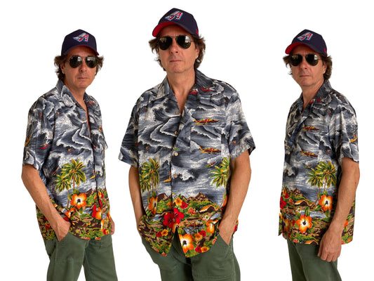 Size M. Vintage 90s Hawaiian cotton shirt - USA Vintage Bcn