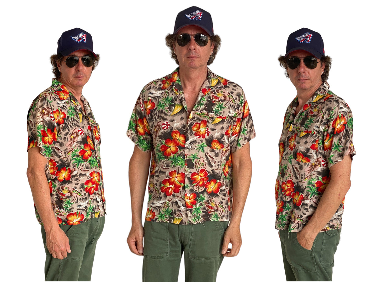 Size Med. Vintage 60s Aloha Hawaiian shirt Made in Japan - USA Vintage Bcn