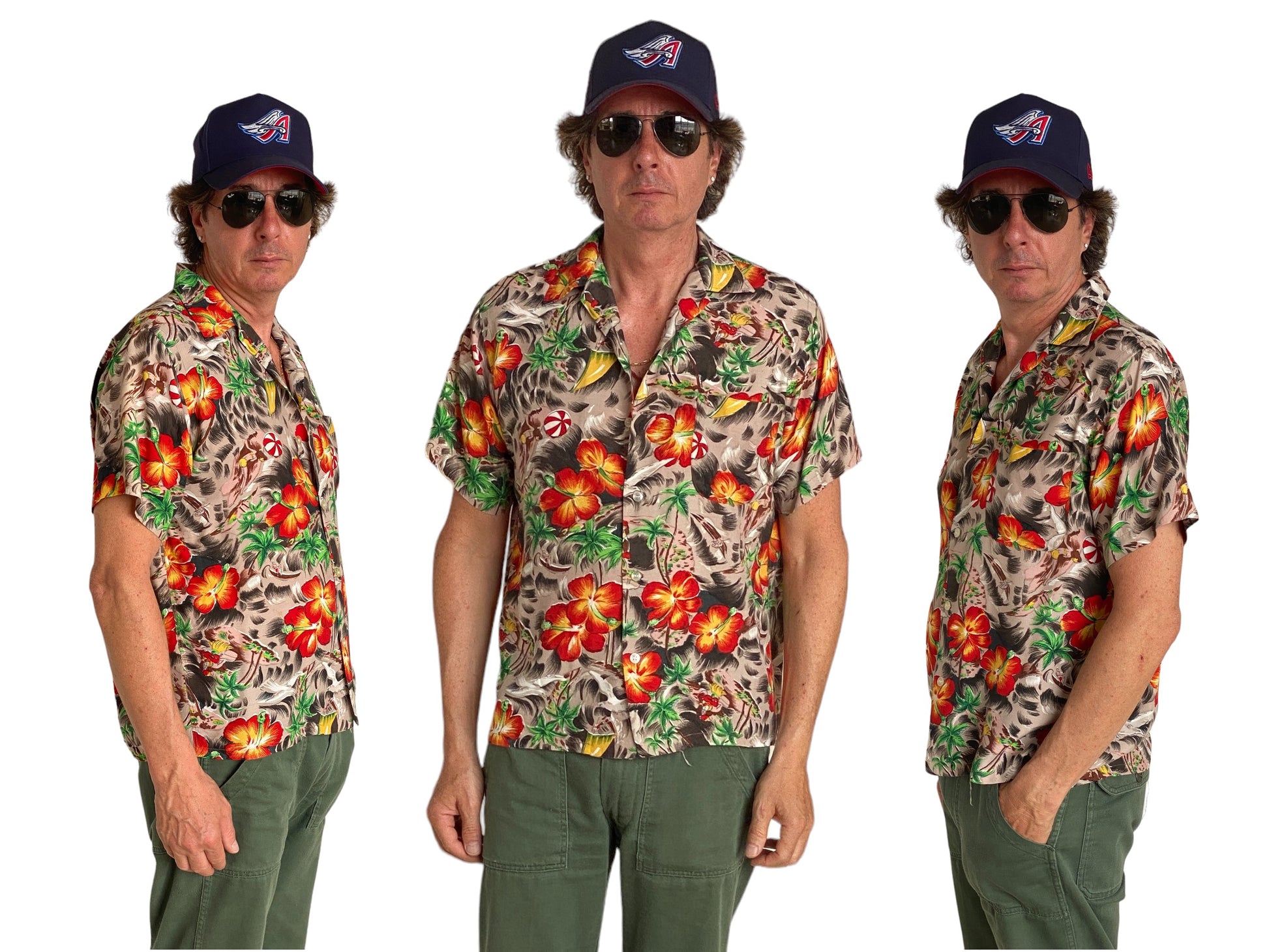 Size Med. Vintage 60s Aloha Hawaiian shirt Made in Japan - USA Vintage Bcn