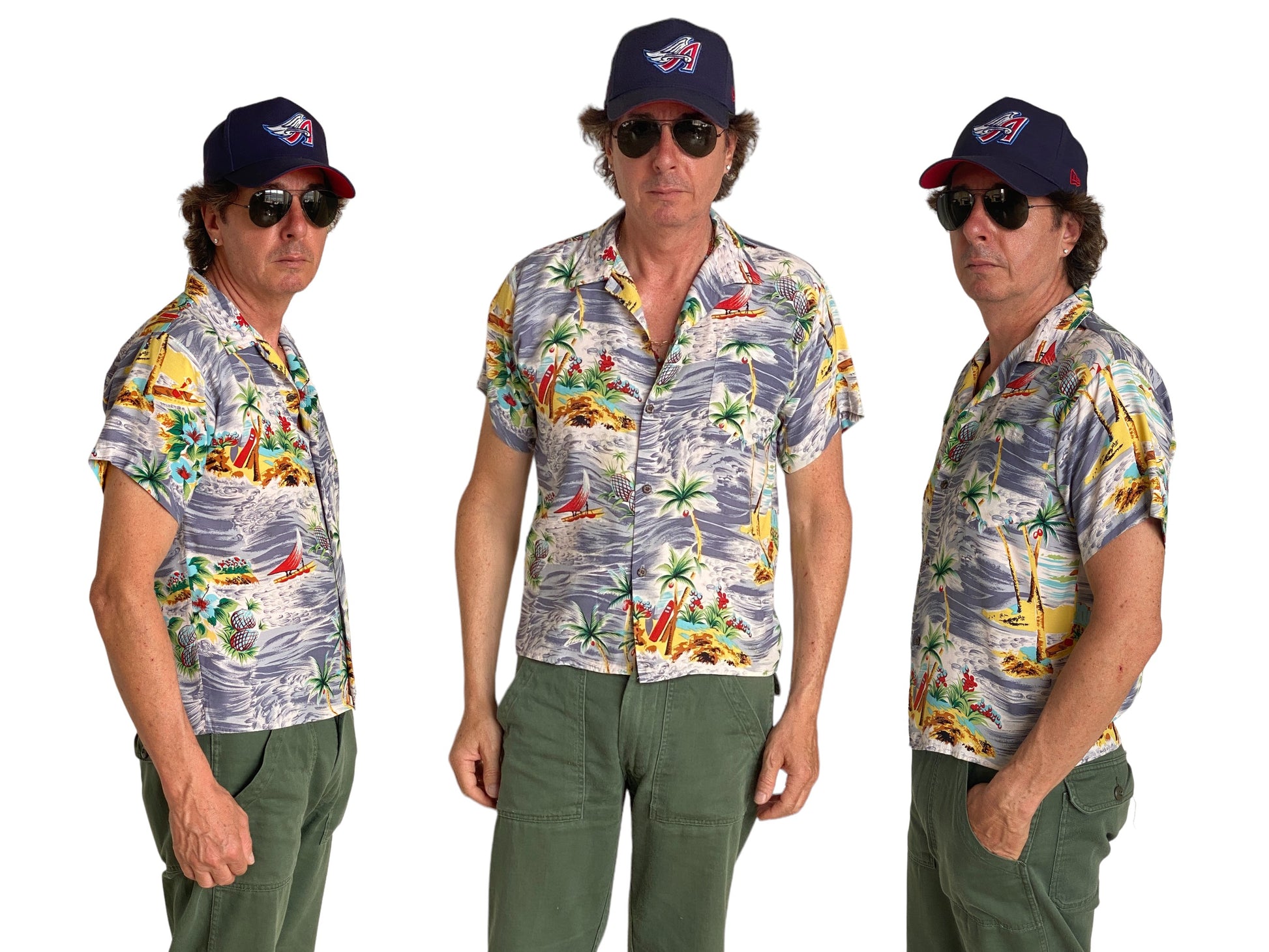 Size 14/16 youth . Vintage 90s Hawaiian shirt - USA Vintage Bcn