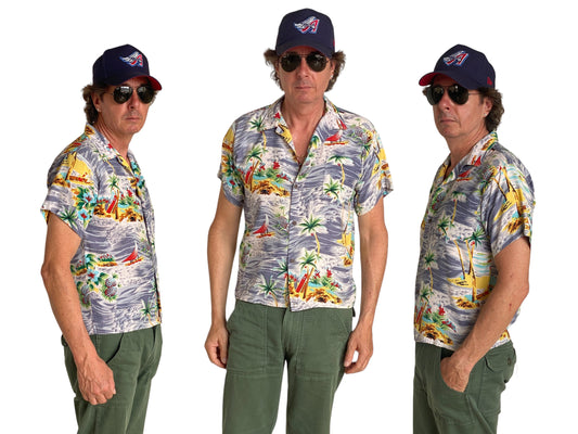 Size 14/16 youth . Vintage 90s Hawaiian shirt - USA Vintage Bcn