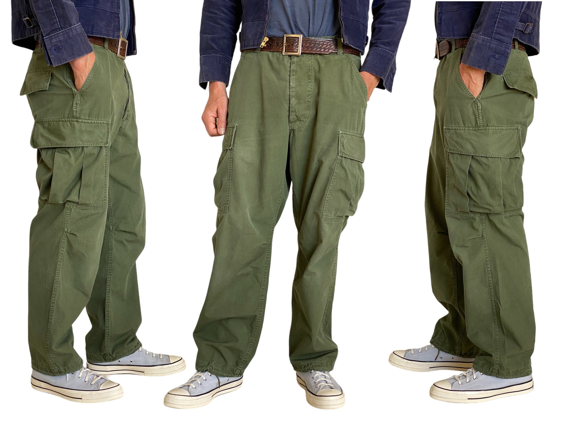 Med Reg. 1967 Authentic poplin US Army Vietnam war era OG-107 jungle pants - USA Vintage Bcn