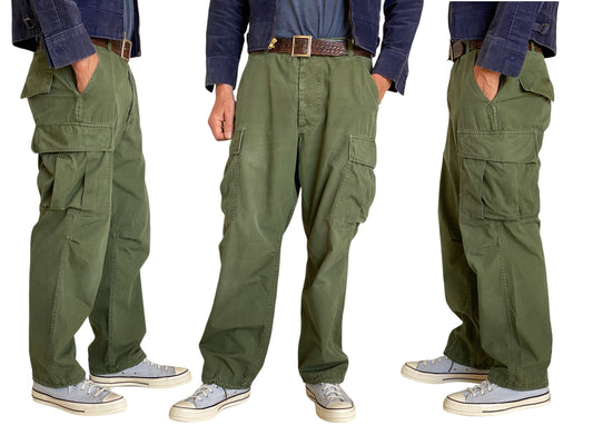 Med Reg. 1967 Authentic poplin US Army Vietnam war era OG-107 jungle pants - USA Vintage Bcn