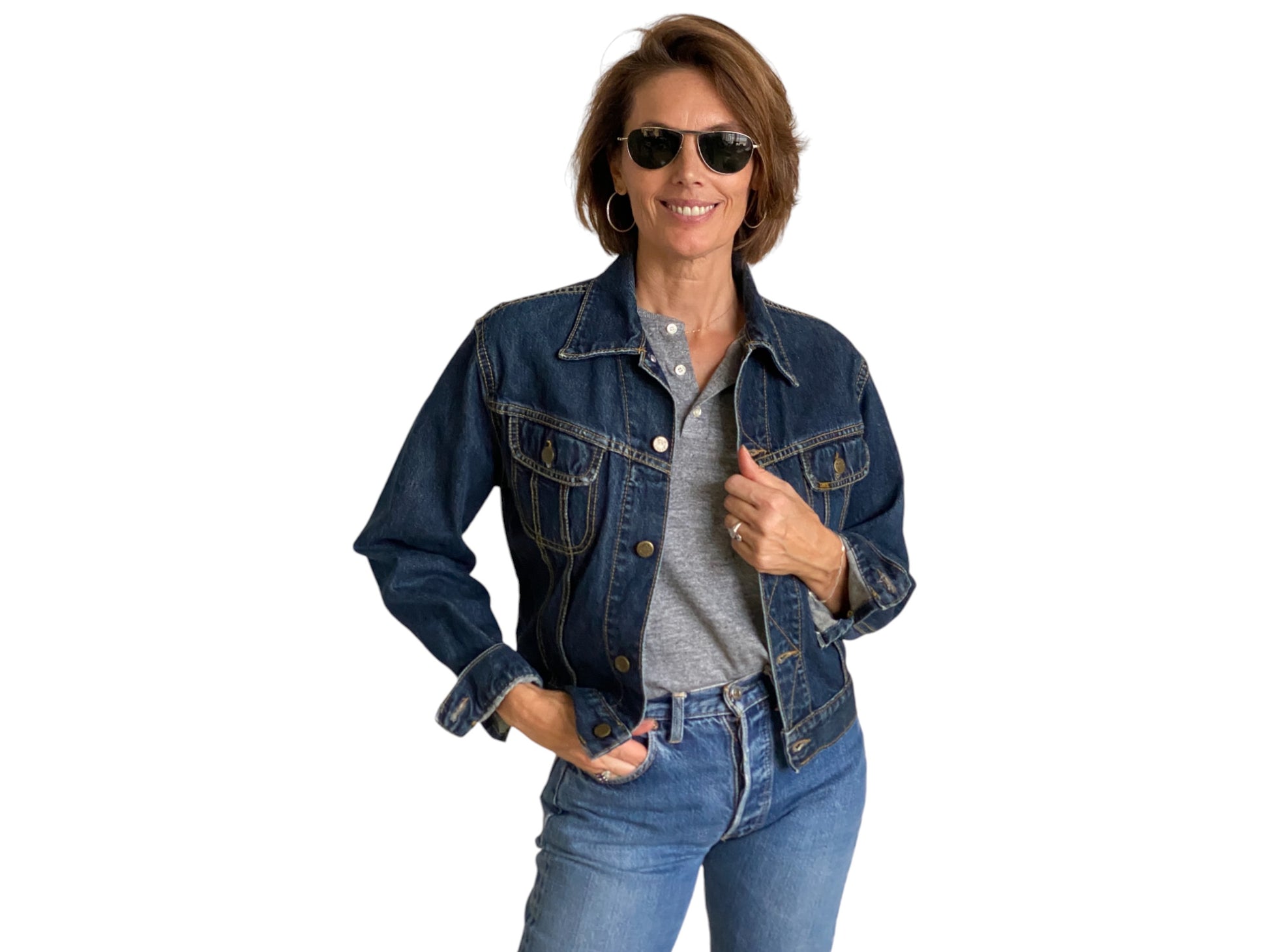 Women size Large. Lee 2 pockets jacket ( newer model ) - USA Vintage Bcn