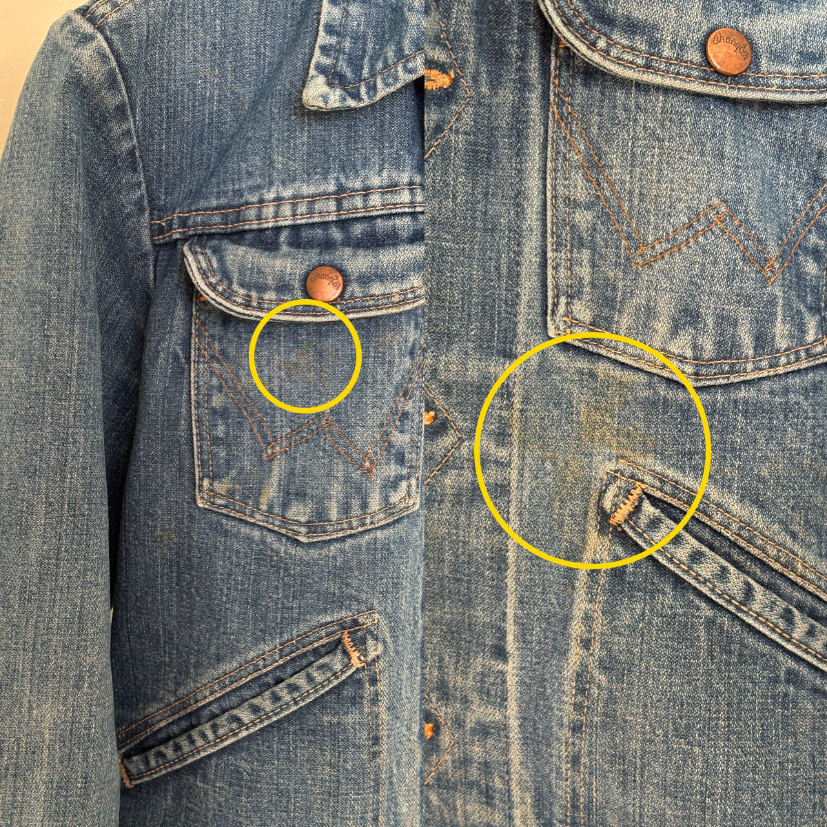 Size 36US . Vintage 70s Wrangler Denim Jacket – 4 Pockets – Made in USA