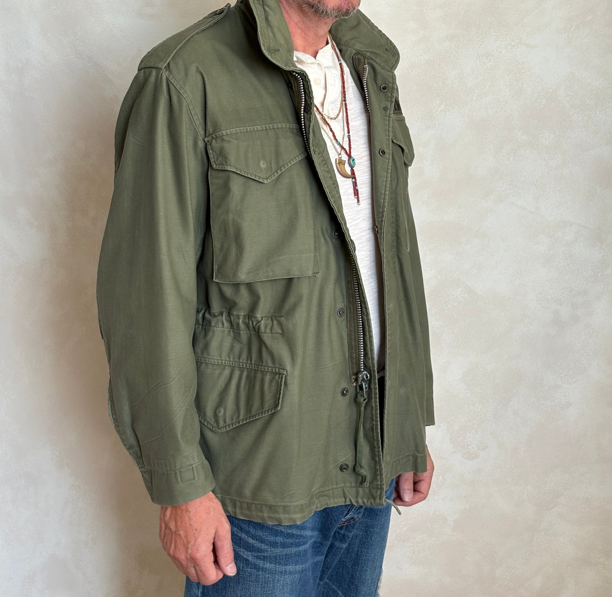 Small Regular – Authentic 1967 US Army M-65 Field Jacket Military-AJ357 Studio