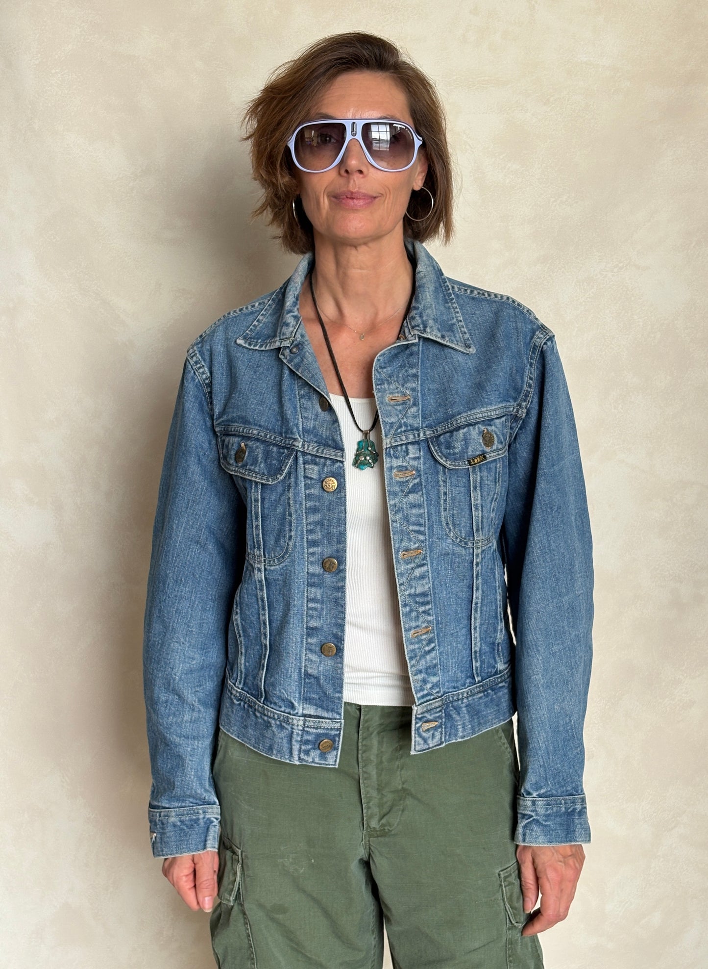 Size 38/40US . Vintage 70s Lee Union Made Denim Shirt – 2 Pockets – Made in USA - USA Vintage Bcn