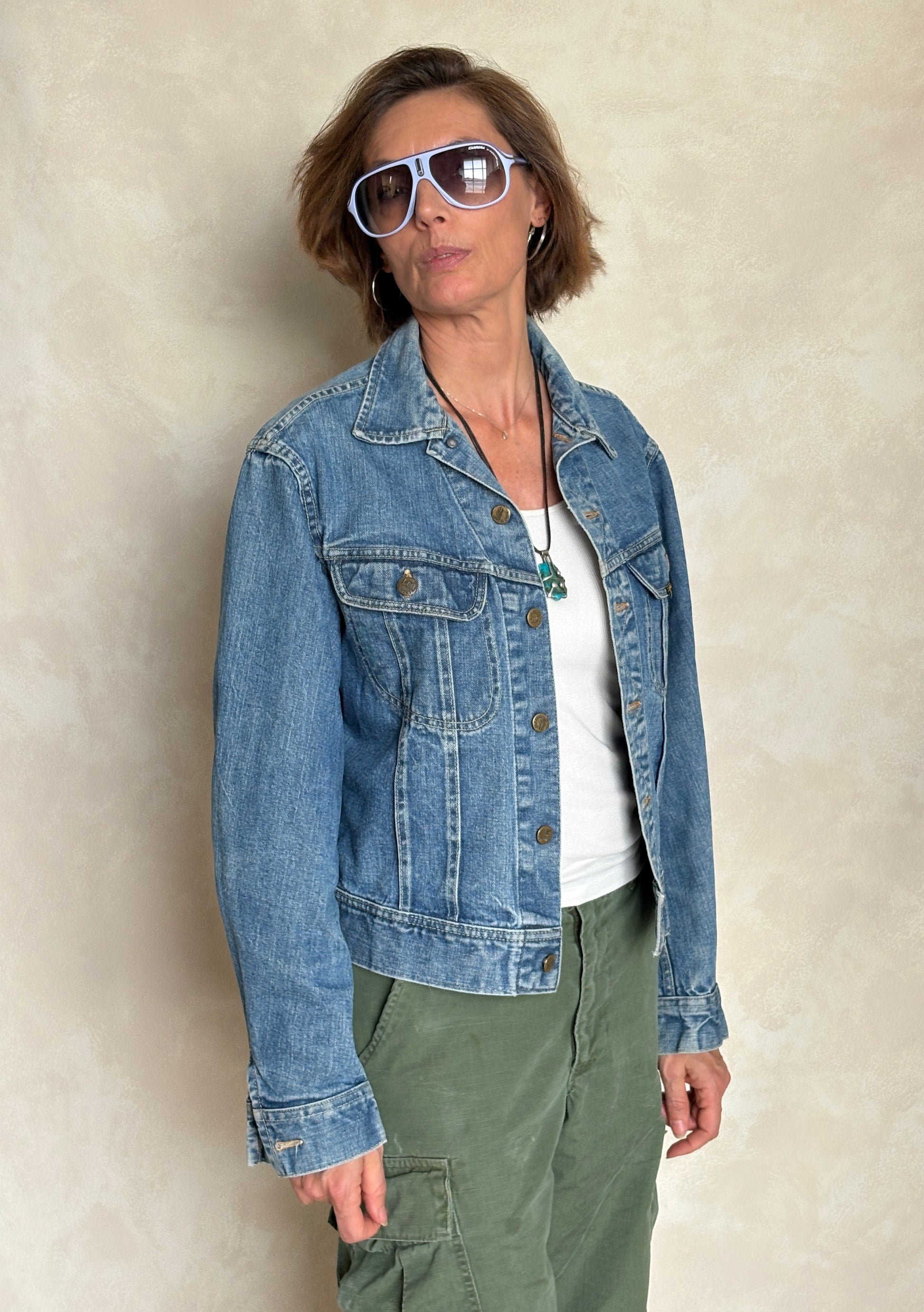 Size 38/40US . Vintage 70s Lee Union Made Denim Shirt – 2 Pockets – Made in USA - USA Vintage Bcn