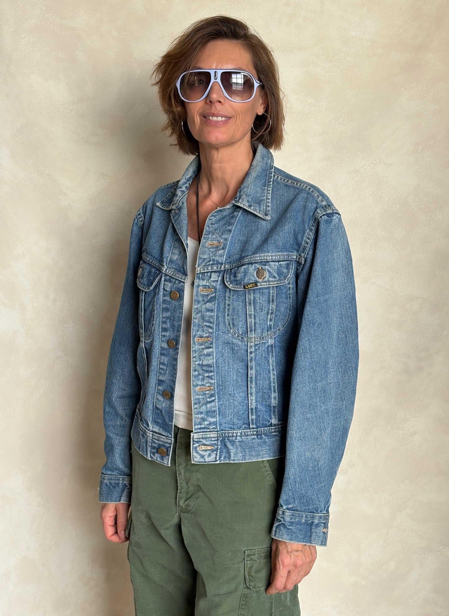 Size 38/40US . Vintage 70s Lee Union Made Denim Shirt – 2 Pockets – Made in USA - USA Vintage Bcn