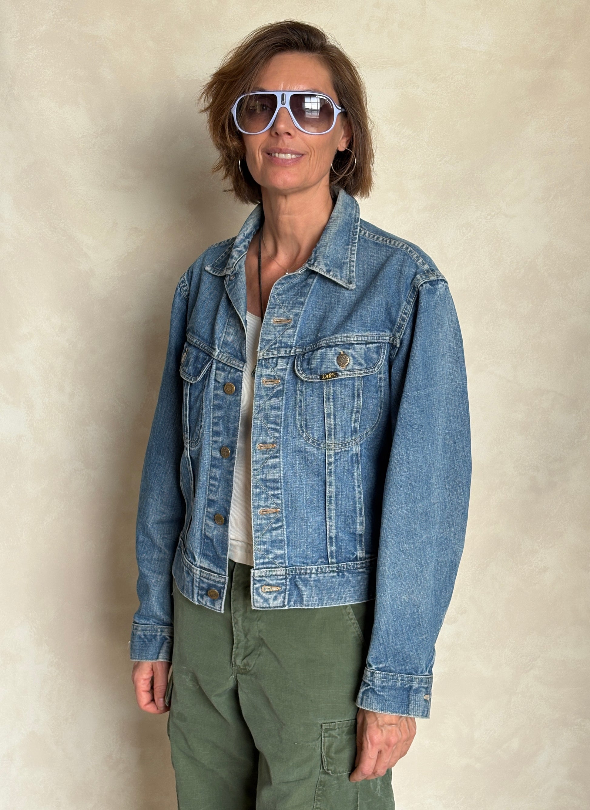 Size 38/40US . Vintage 70s Lee Union Made Denim Shirt – 2 Pockets – Made in USA - USA Vintage Bcn