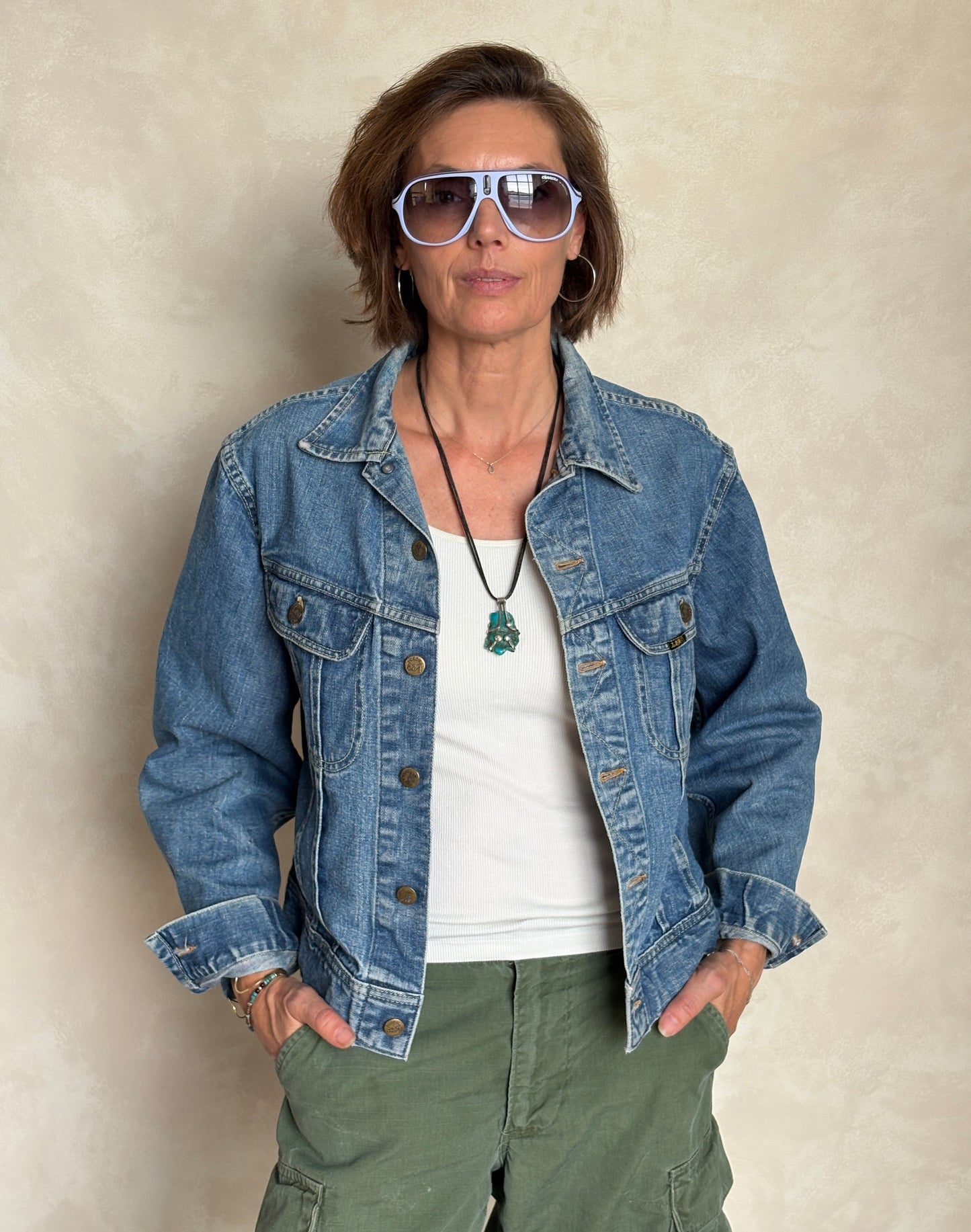 Size 38/40US . Vintage 70s Lee Union Made Denim Shirt – 2 Pockets – Made in USA - USA Vintage Bcn