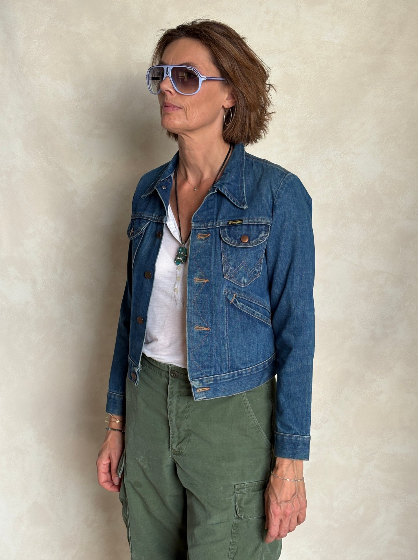 Size 16 . Vintage 70s Wrangler Denim Jacket – 4 Pockets – Made in USA - USA Vintage Bcn