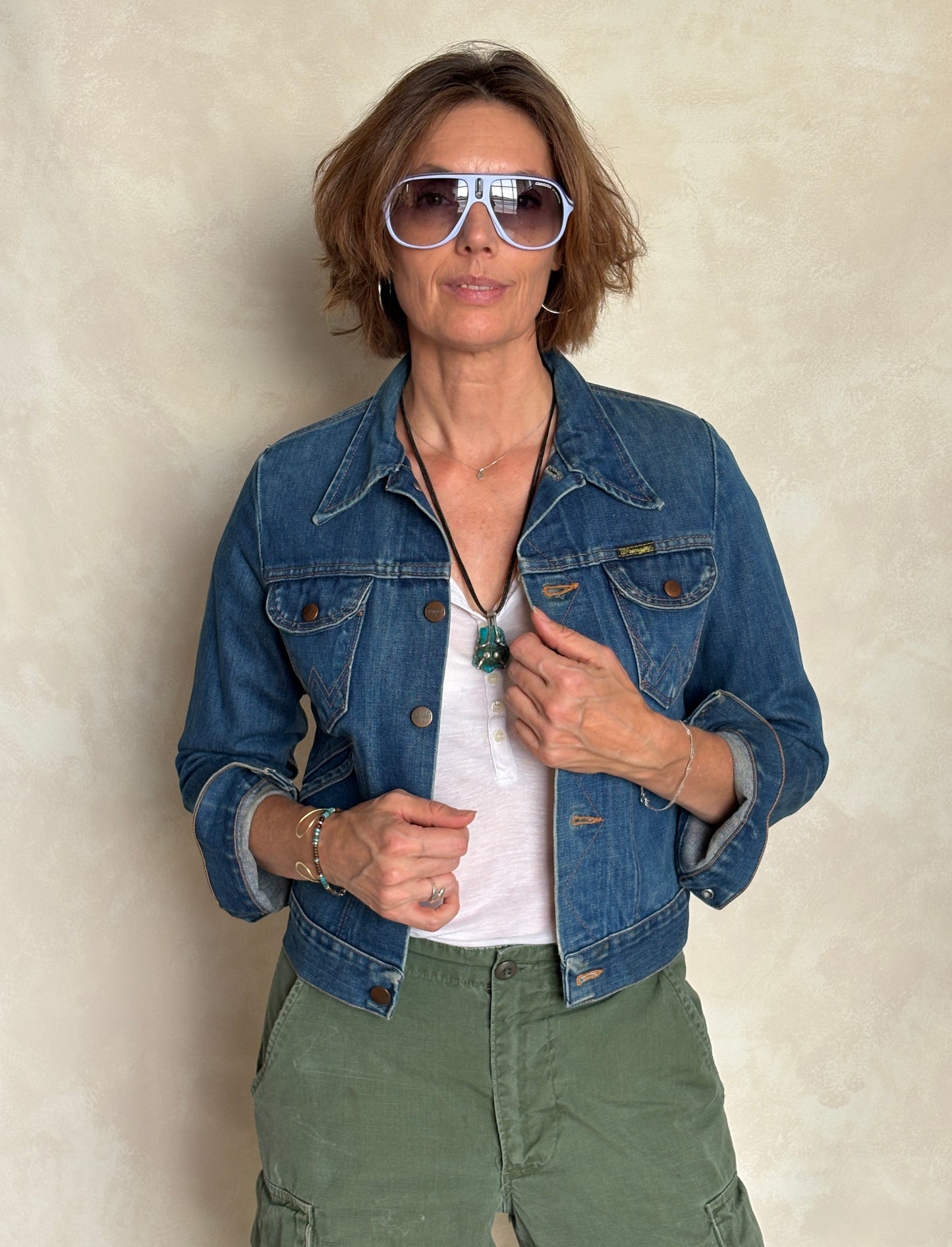 Size 16 . Vintage 70s Wrangler Denim Jacket – 4 Pockets – Made in USA - USA Vintage Bcn