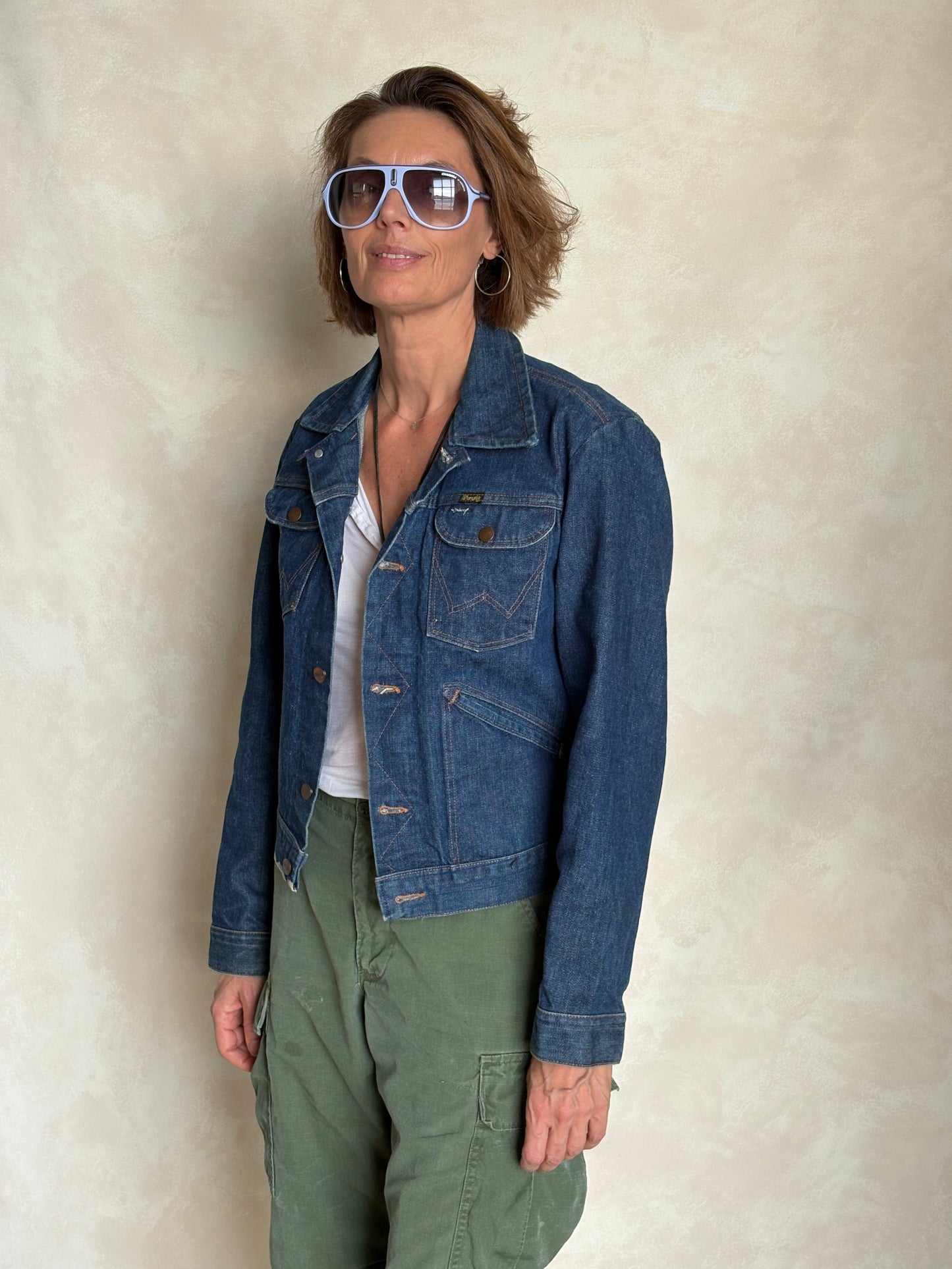 Size 36US / 46EU . Vintage 70s Wrangler Denim Jacket – 4 Pockets – Made in USA - USA Vintage Bcn