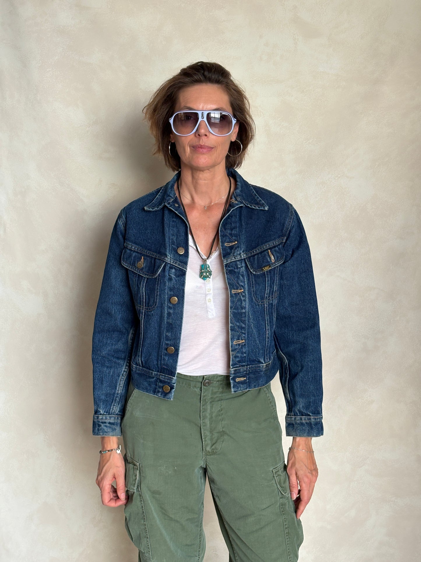 Size 16 . Vintage 80s Lee Denim Jacket – 2 Pockets – Made in USA - USA Vintage Bcn