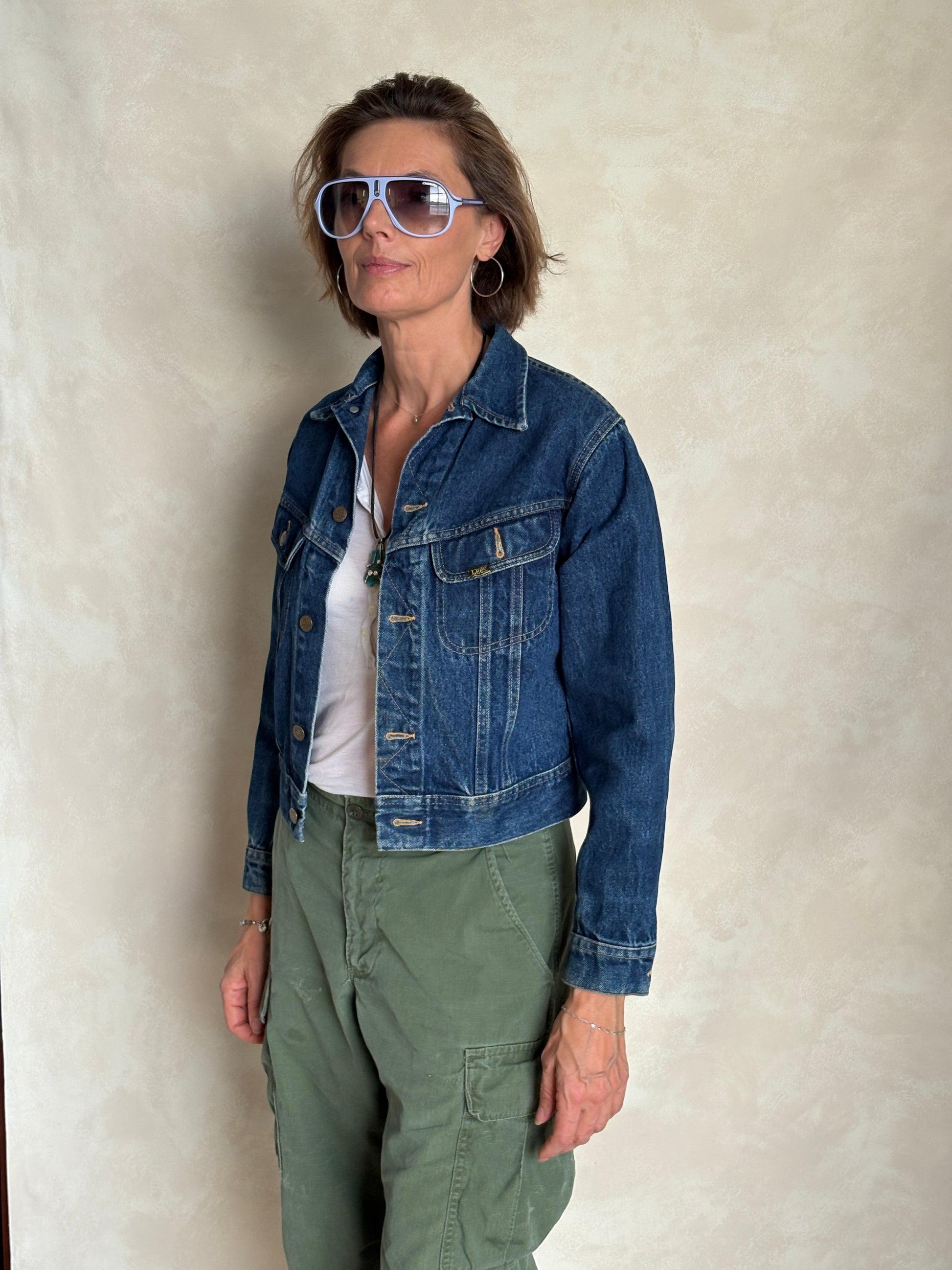 Size 16 . Vintage 80s Lee Denim Jacket – 2 Pockets – Made in USA - USA Vintage Bcn