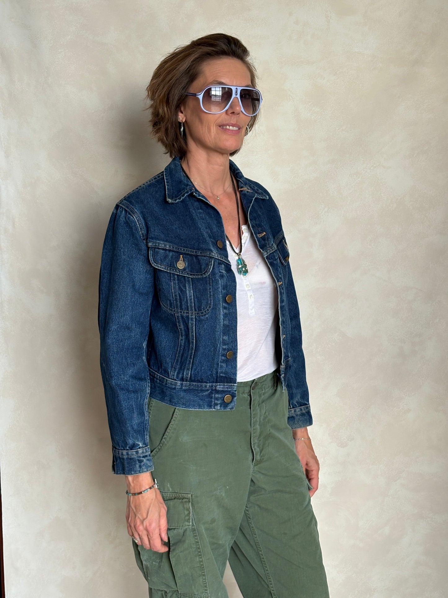 Size 16 . Vintage 80s Lee Denim Jacket – 2 Pockets – Made in USA - USA Vintage Bcn