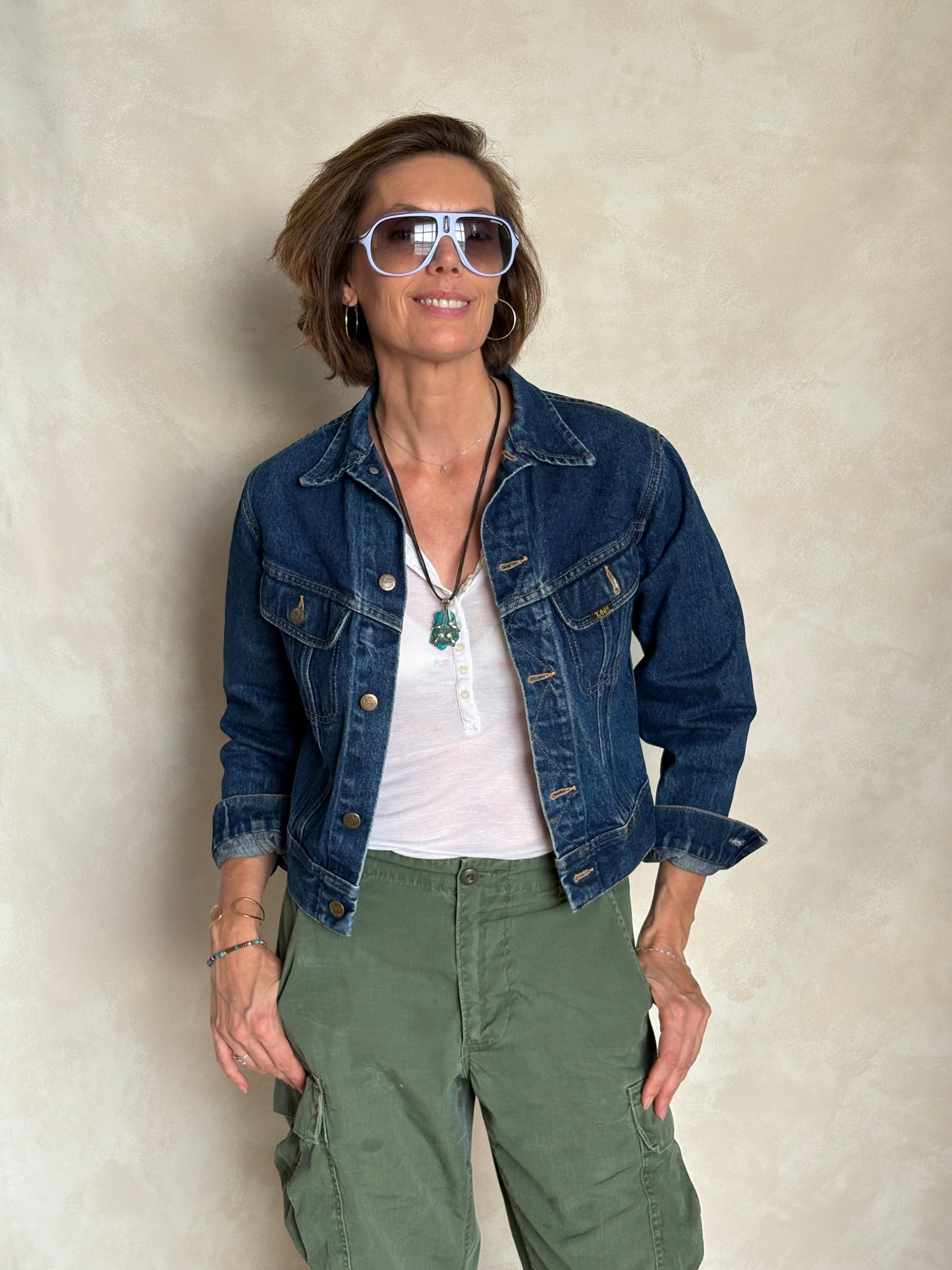 Size 16 . Vintage 80s Lee Denim Jacket – 2 Pockets – Made in USA - USA Vintage Bcn