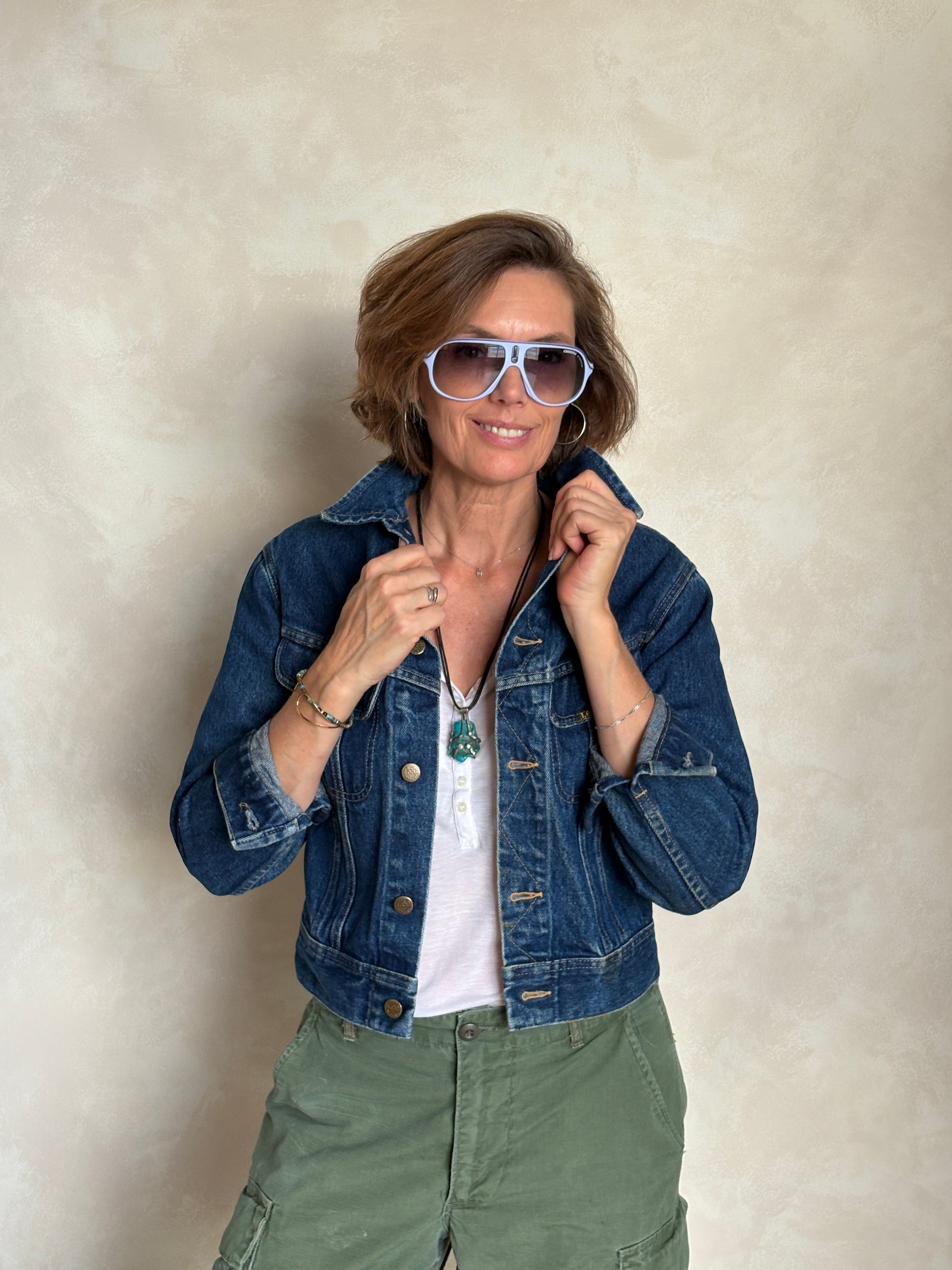 Size 16 . Vintage 80s Lee Denim Jacket – 2 Pockets – Made in USA - USA Vintage Bcn