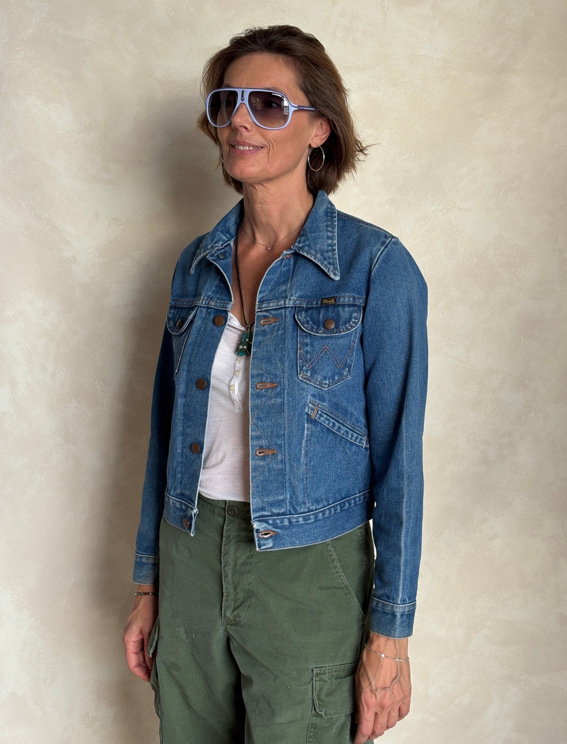 Size 18 . Vintage 70s Wrangler Denim Jacket – 4 Pockets – Made in USA - USA Vintage Bcn