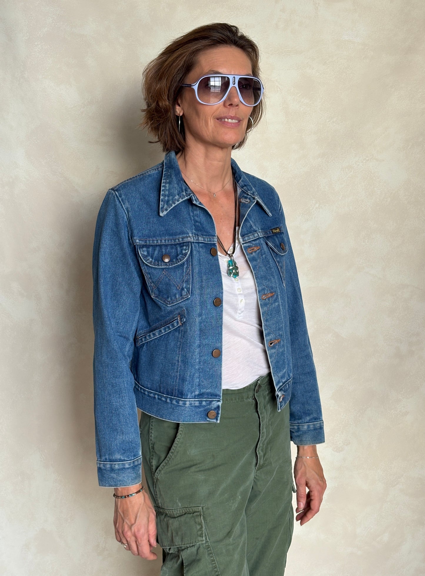 Size 18 . Vintage 70s Wrangler Denim Jacket – 4 Pockets – Made in USA - USA Vintage Bcn
