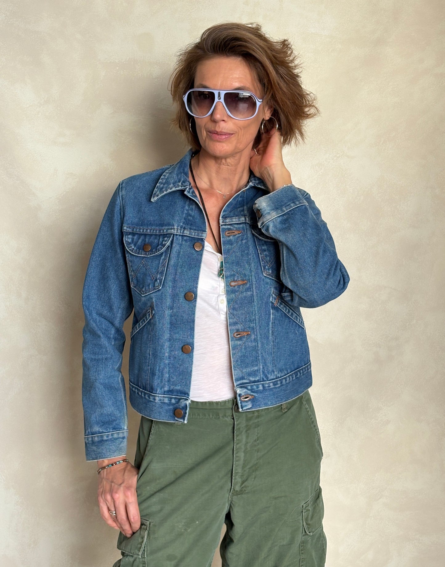 Size 18 . Vintage 70s Wrangler Denim Jacket – 4 Pockets – Made in USA - USA Vintage Bcn