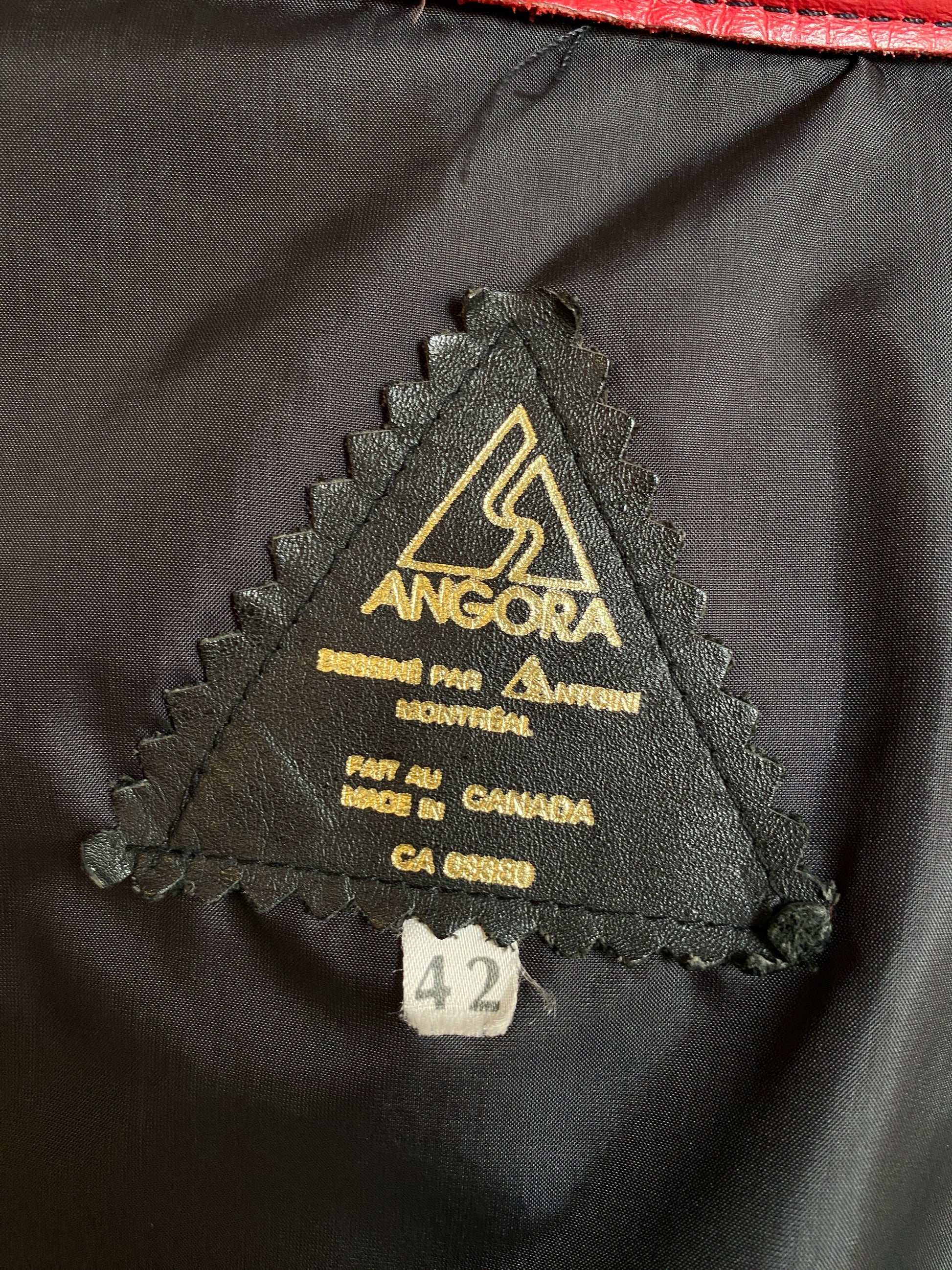 Size 42US/52EU. Vintage Angora Motorcycle jacket Made in Canada - USA Vintage Bcn