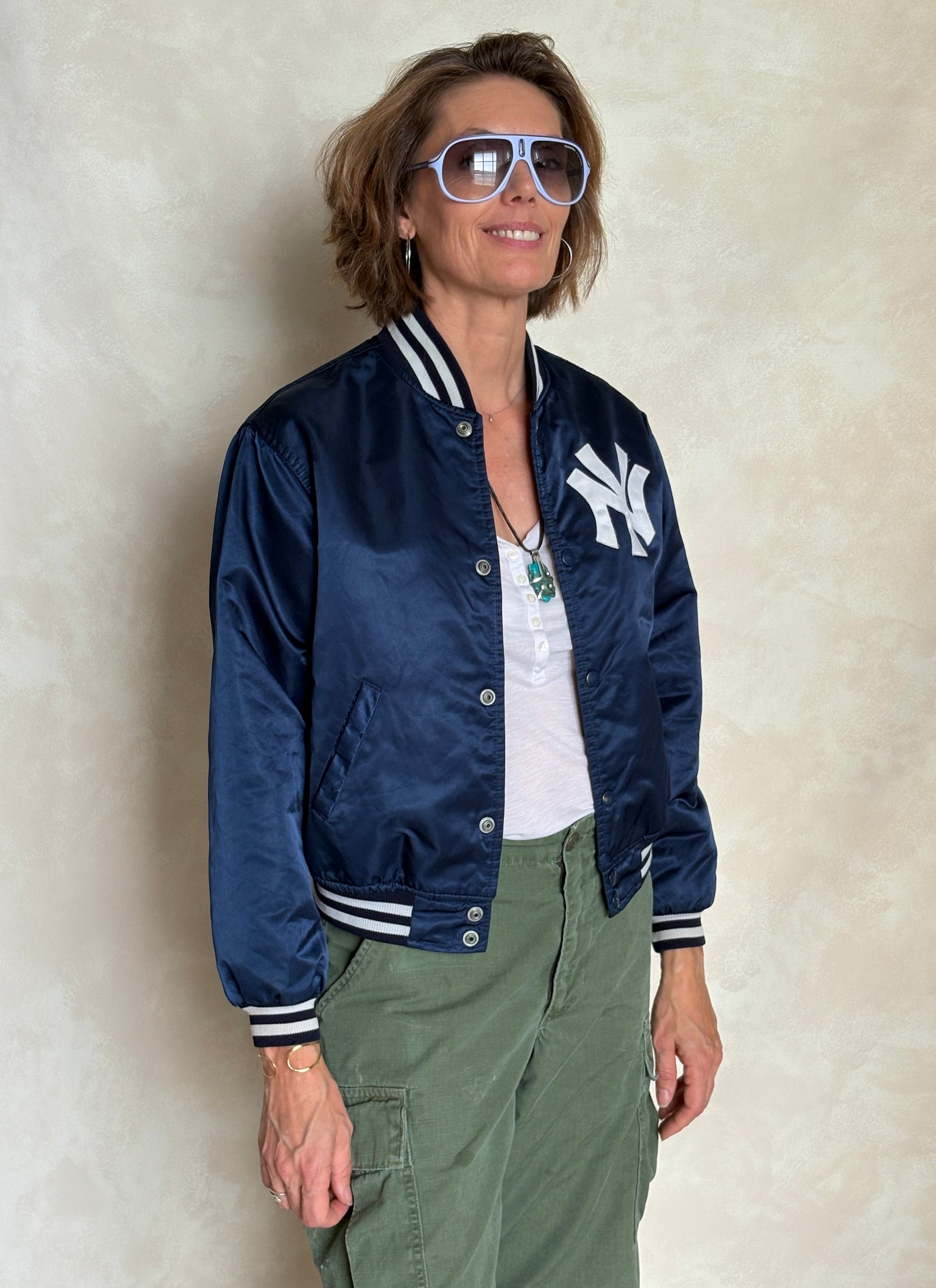 Youth Large. Vintage Diamond collection 90s New York Yankee Starter jacket -made in USA- - USA Vintage Bcn