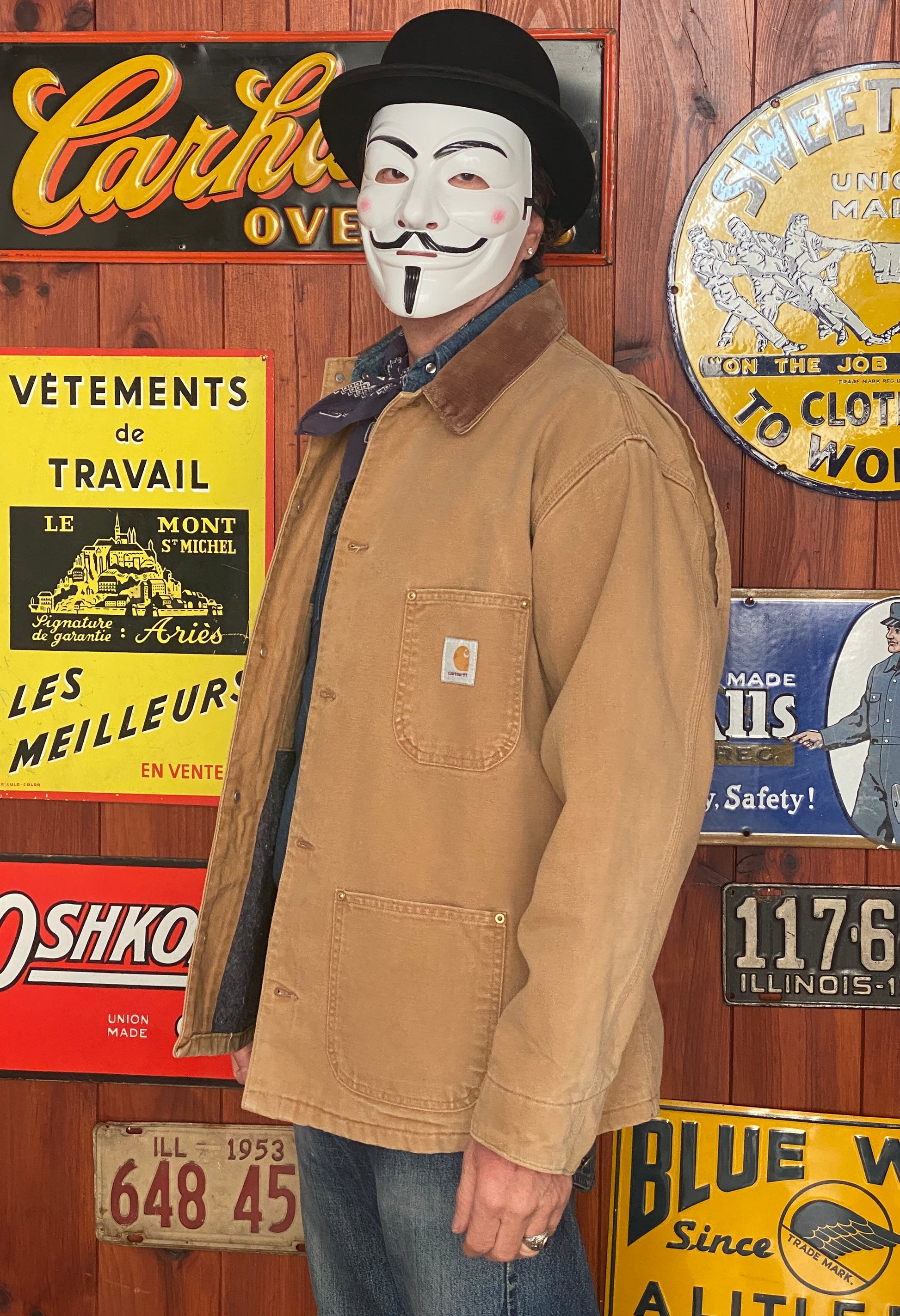 Size 44 US( 54EU ) Carhartt Blanket lined jacket MADE in USA - USA Vintage Bcn