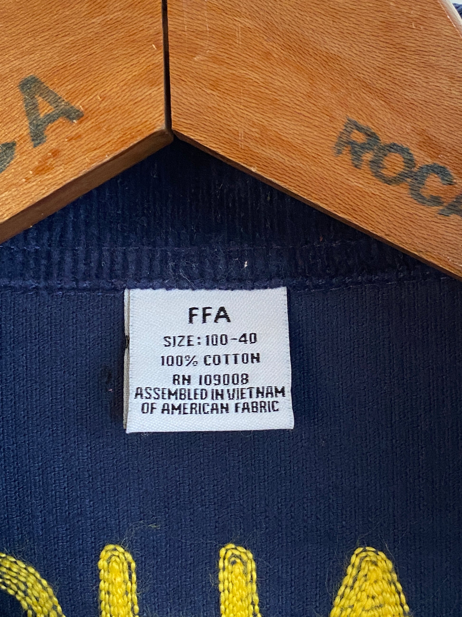 Vintage Oklahoma FFA corduroy jacket, Future Farmers of America style with yellow patch, size 40US 50EU