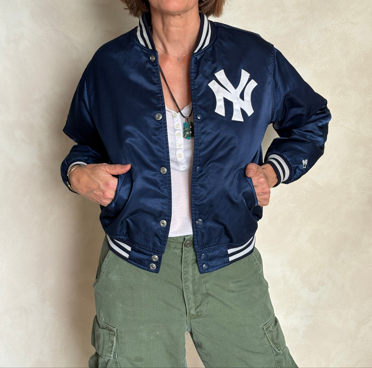 Youth Large. Vintage Diamond collection 90s New York Yankee Starter jacket -made in USA-AJ357 Studio