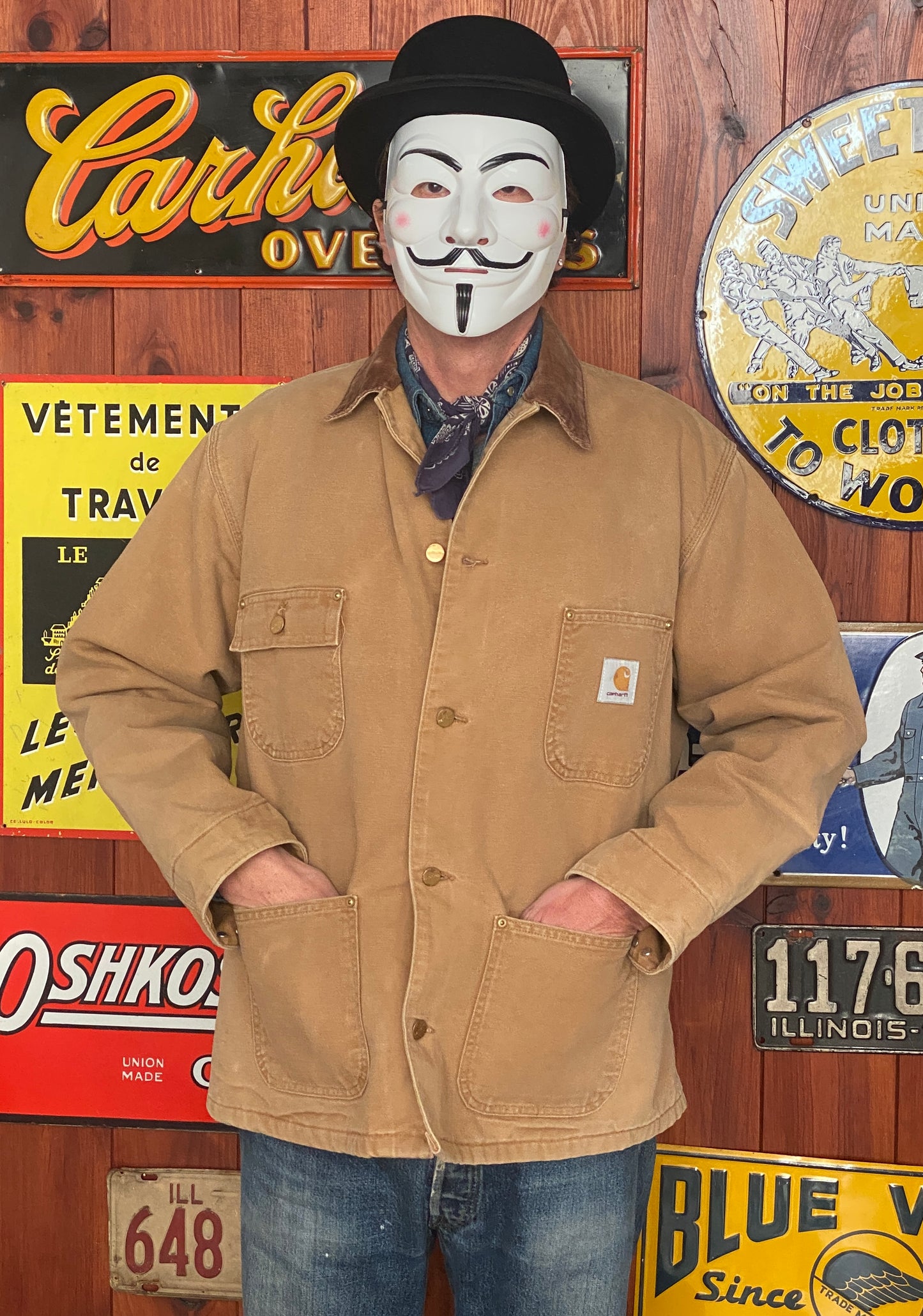 Size 44 US( 54EU ) Carhartt Blanket lined jacket MADE in USA - USA Vintage Bcn