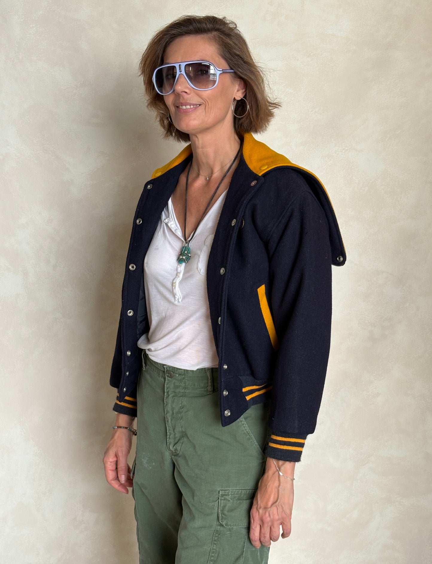 Size XS. Vintage 60s Varsity wool jacket Made in USA - USA Vintage Bcn