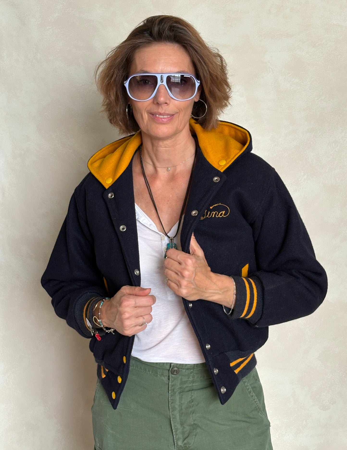 Size XS. Vintage 60s Varsity wool jacket Made in USA - USA Vintage Bcn