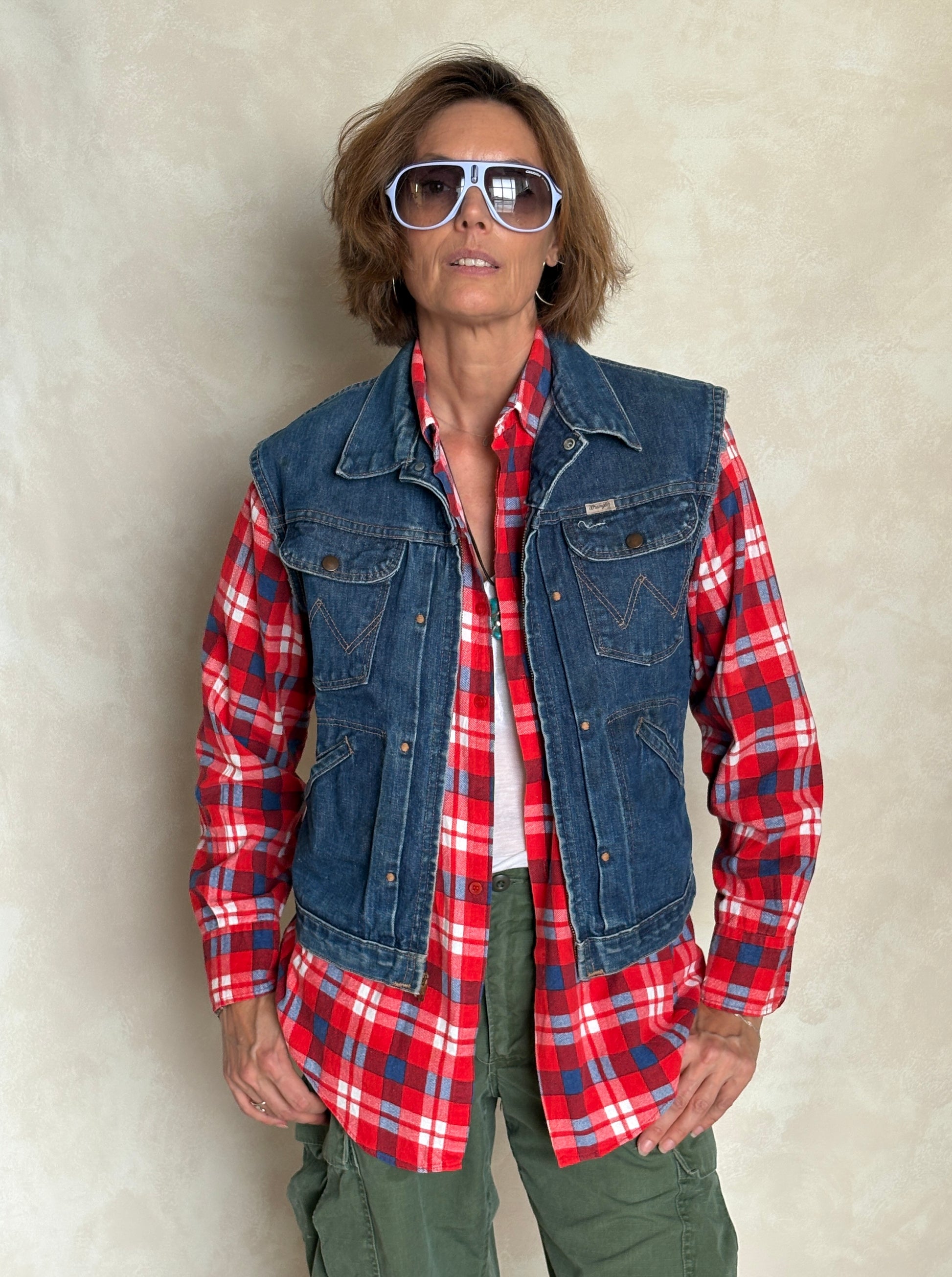 Size 38US / 48EU . 1960s Vintage Wrangler 24MJZ Denim Jacket – Made in USA - USA Vintage Bcn