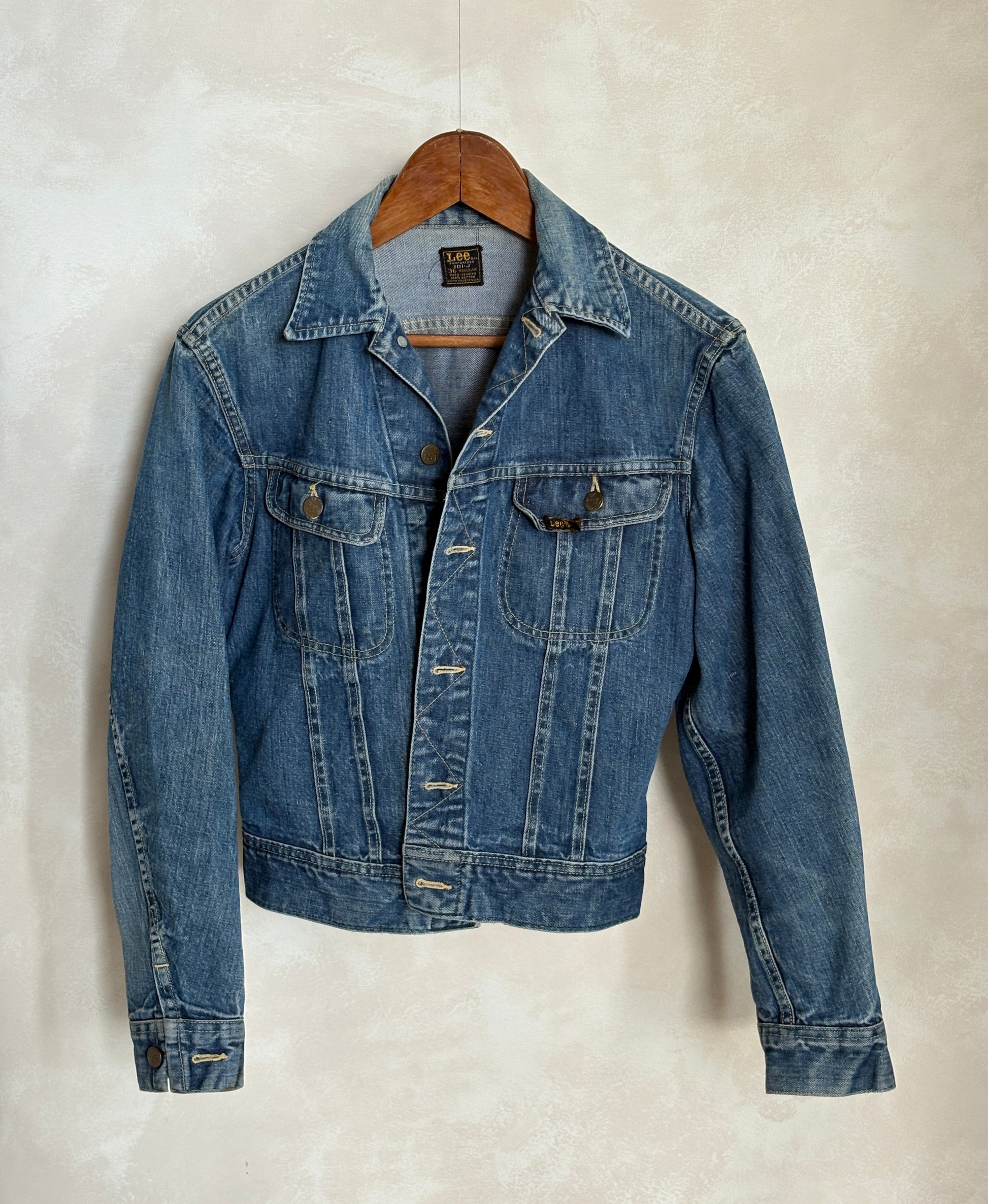 Size 36US / 46EU Vintage 70s Sanforized Union Made Lee 101 J Jacket Made in USA - USA Vintage Bcn