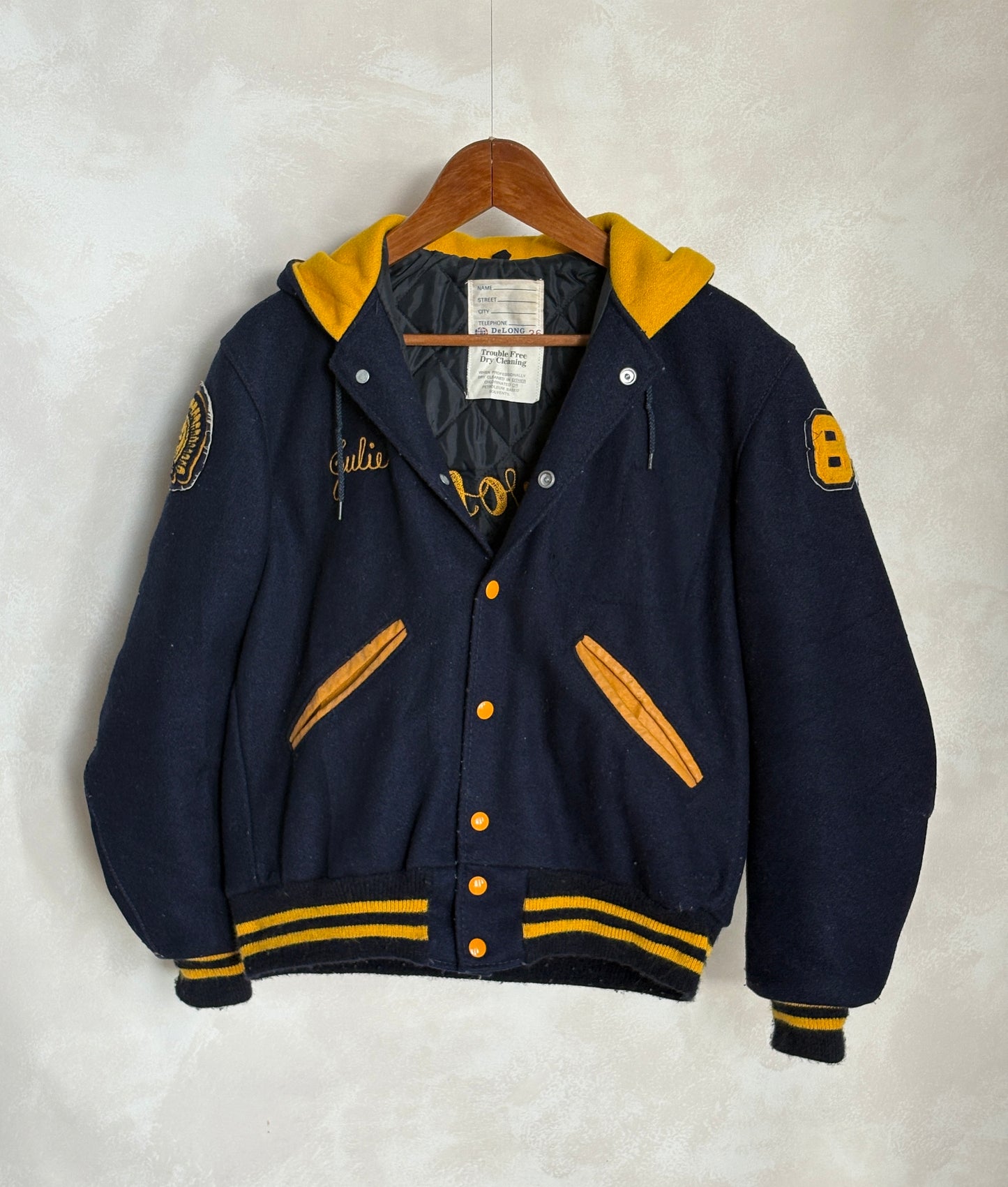 Large. Vintage 60s Varsity wool and leather jacket Made in USA - USA Vintage Bcn