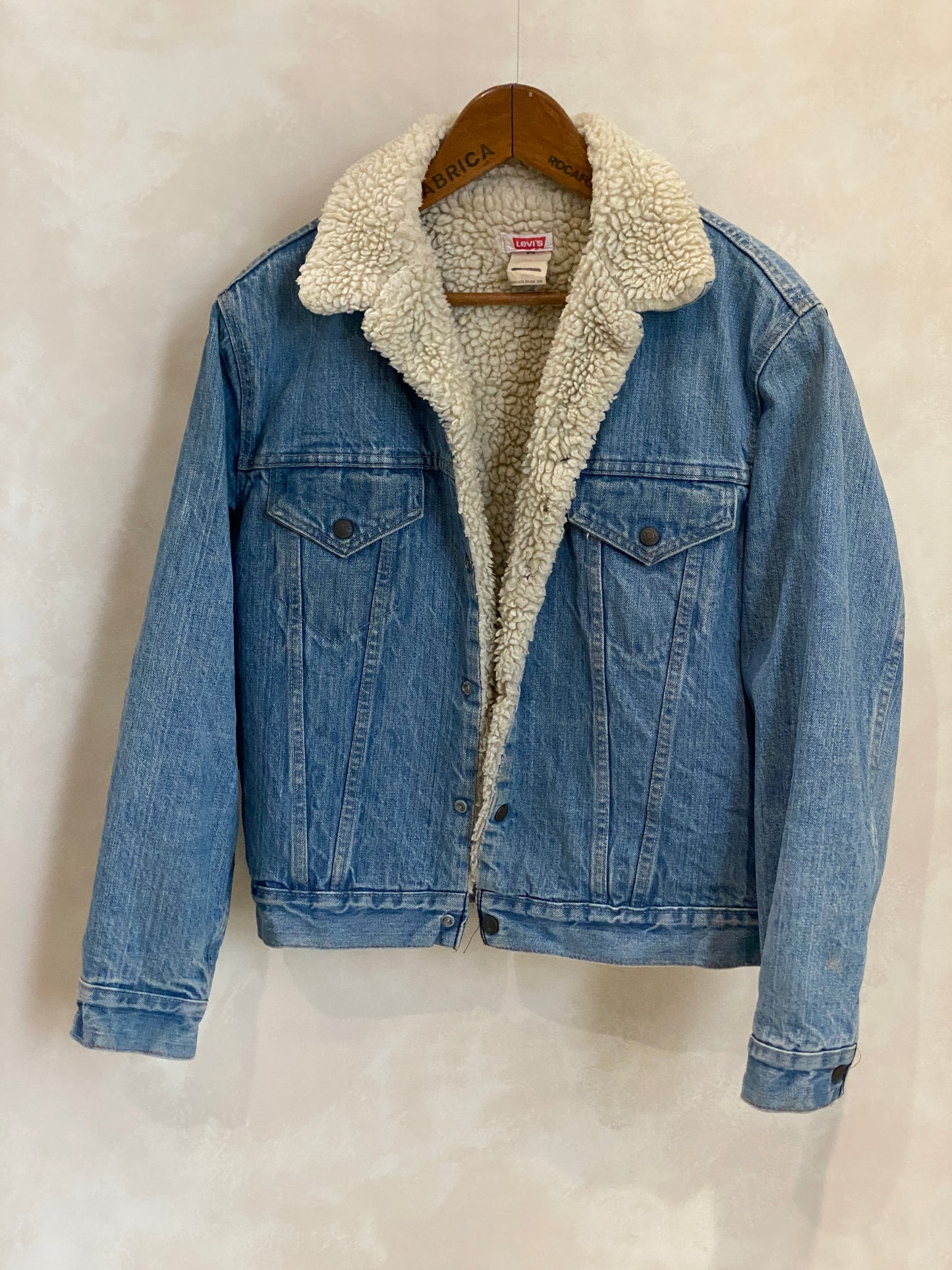 Size 42US/52EU. 4 pockets Vintage Trucker Levis fleece Jacket Made in USA. - USA Vintage Bcn