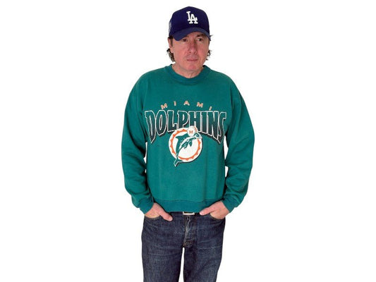 Size L Crew Neck Miami Dolphins 1995 Made in USA By True Fan - USA Vintage Bcn