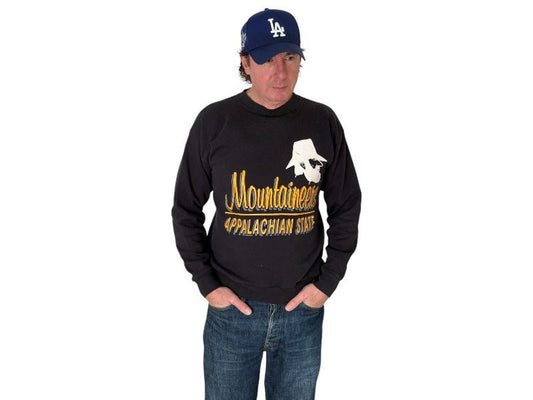 mountaineers sweatshirt, appalachian crewneck, vintage tulex sweatshirt, usa made college sweatshirt, large vintage sweater,
