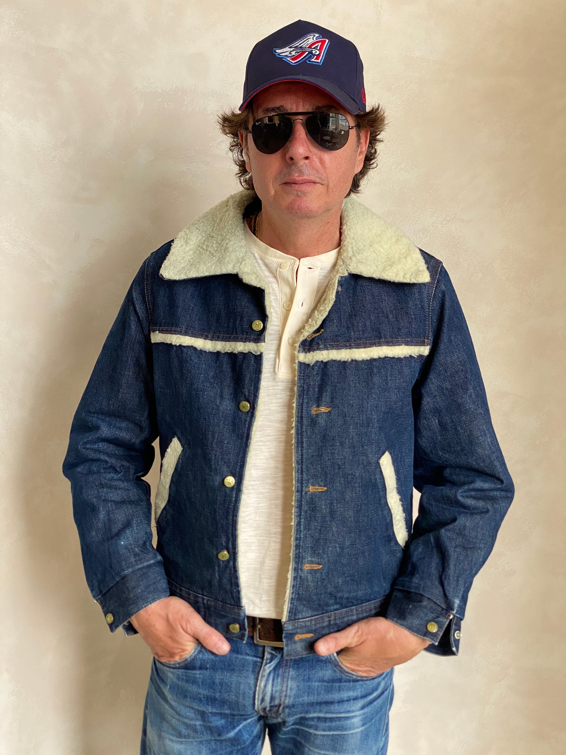 Size Med. 80s Vintage Oshkosh fleece denim Jacket - USA Vintage Bcn