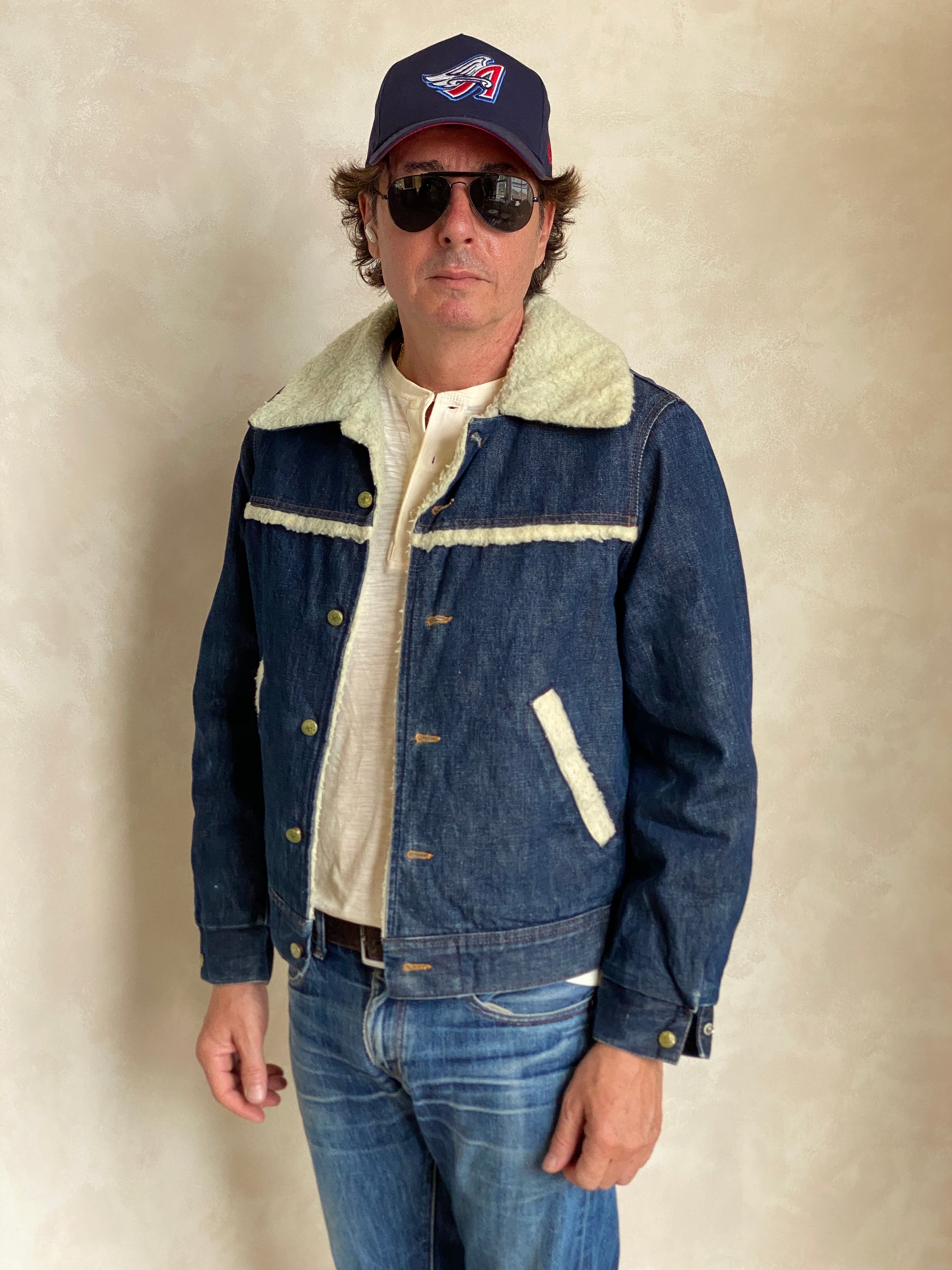 Size Med. 80s Vintage Oshkosh fleece denim Jacket - USA Vintage Bcn