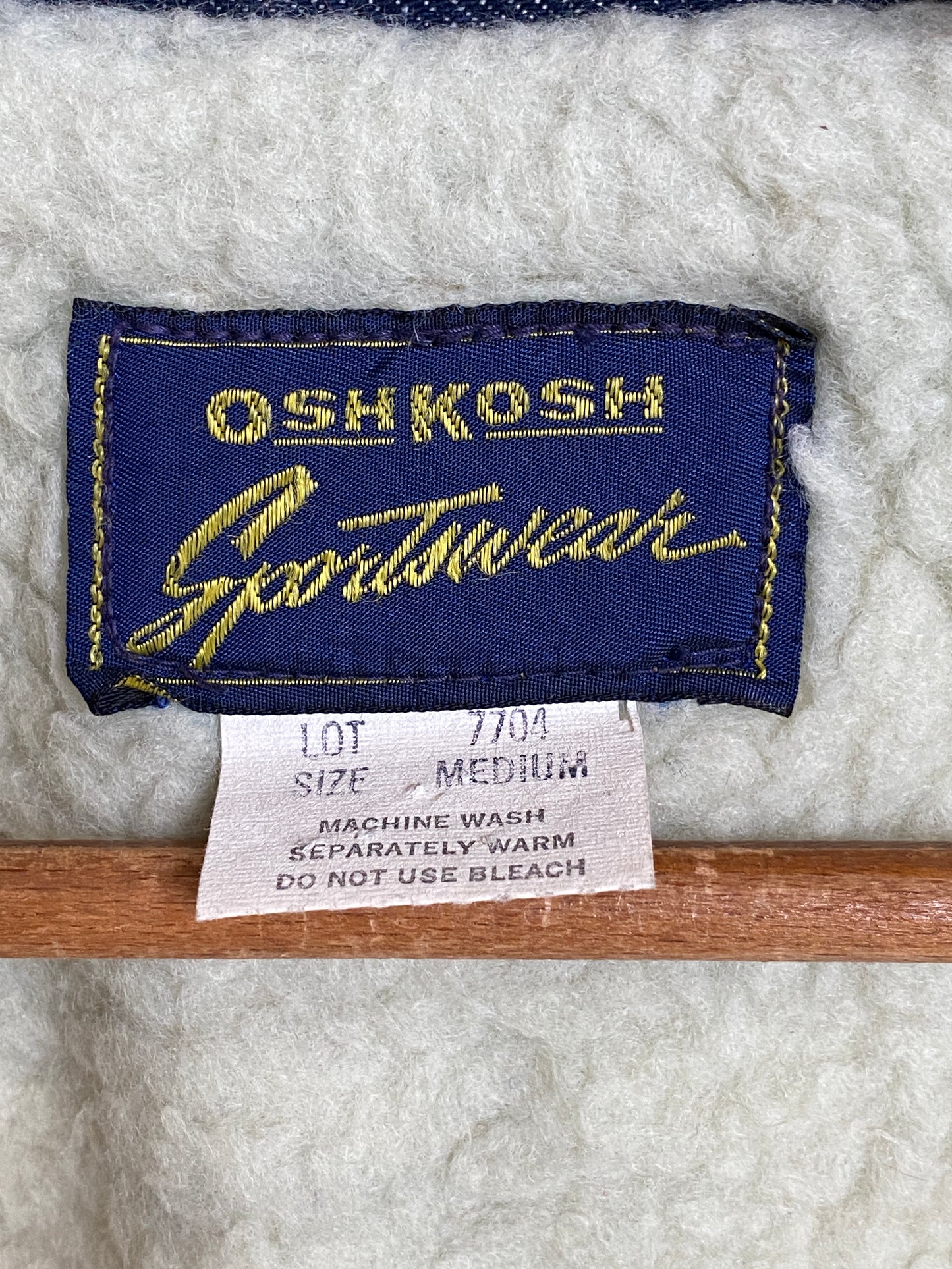 Size Med. 80s Vintage Oshkosh fleece denim Jacket - USA Vintage Bcn